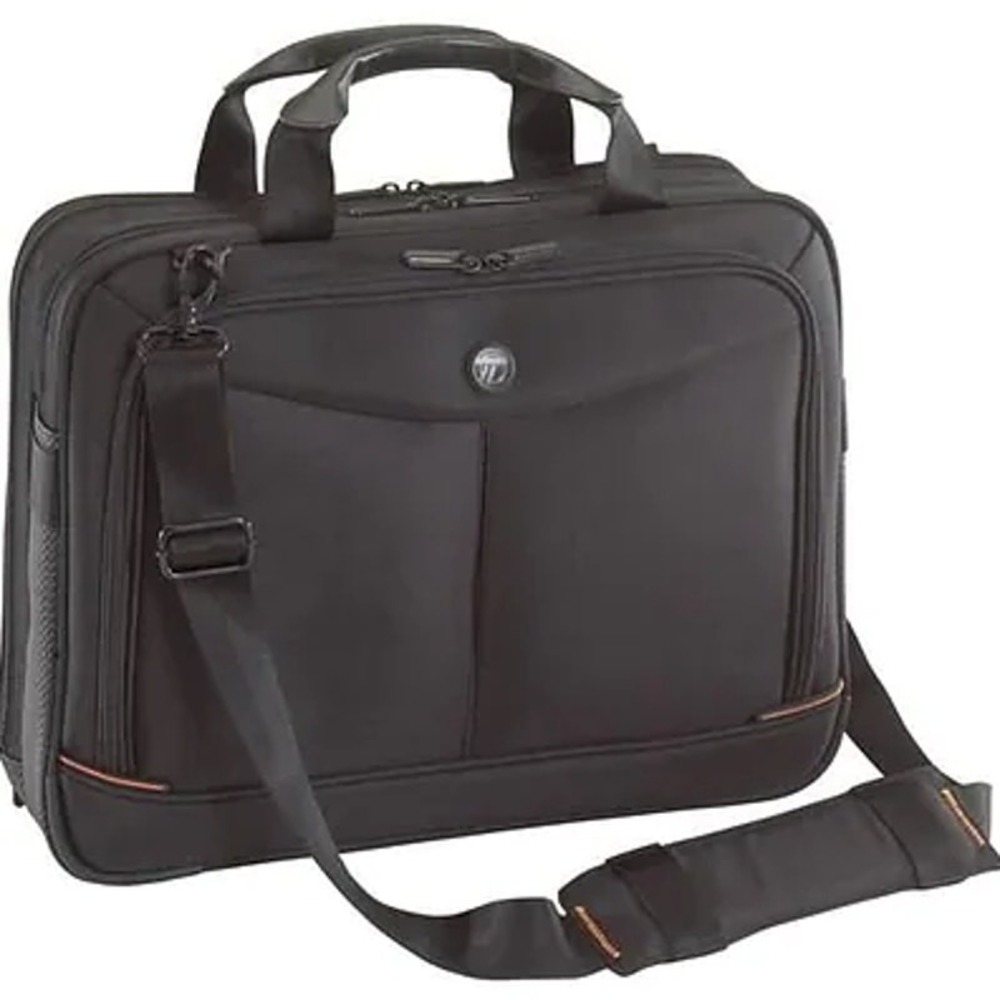 Targus Briefcase Laptop Bag Black Nylon Large Compartments Shoulder Strap Office